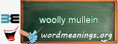 WordMeaning blackboard for woolly mullein